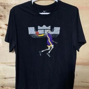 Los Angeles Lakers King Lebron James Skeleton T-Shirt Size Xxl